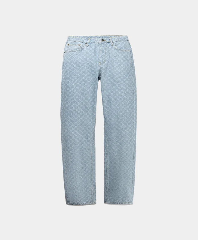 Mid Blue Amba Monogram Relaxed Jeans