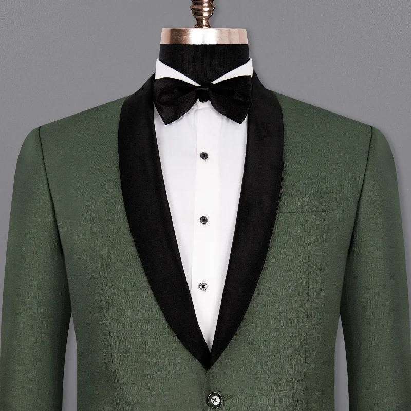 Nandor Green Tuxedo Wool Rich Blazer