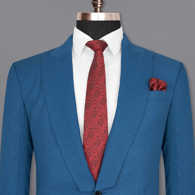 Orient Blue Diamond Textured Woolrich Blazer