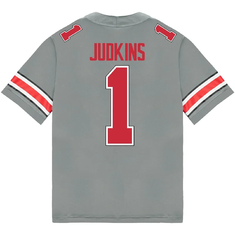 Ohio State Buckeyes Nike #1 Quinshon Judkins Student Athlete Gray Football Jersey