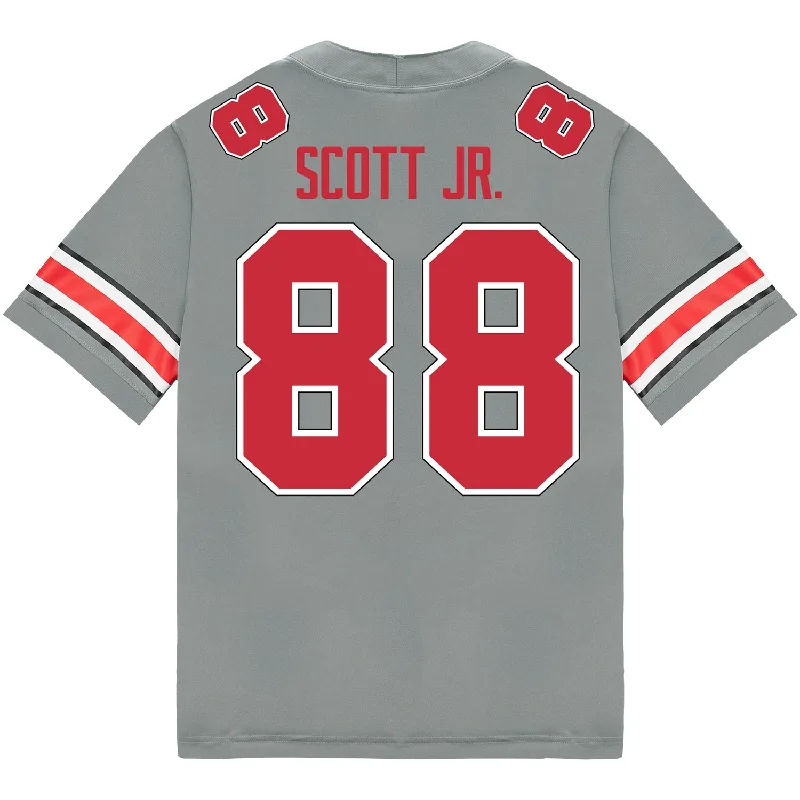 Ohio State Buckeyes Nike #88 Gee Scott Jr. Student Athlete Gray Football Jersey