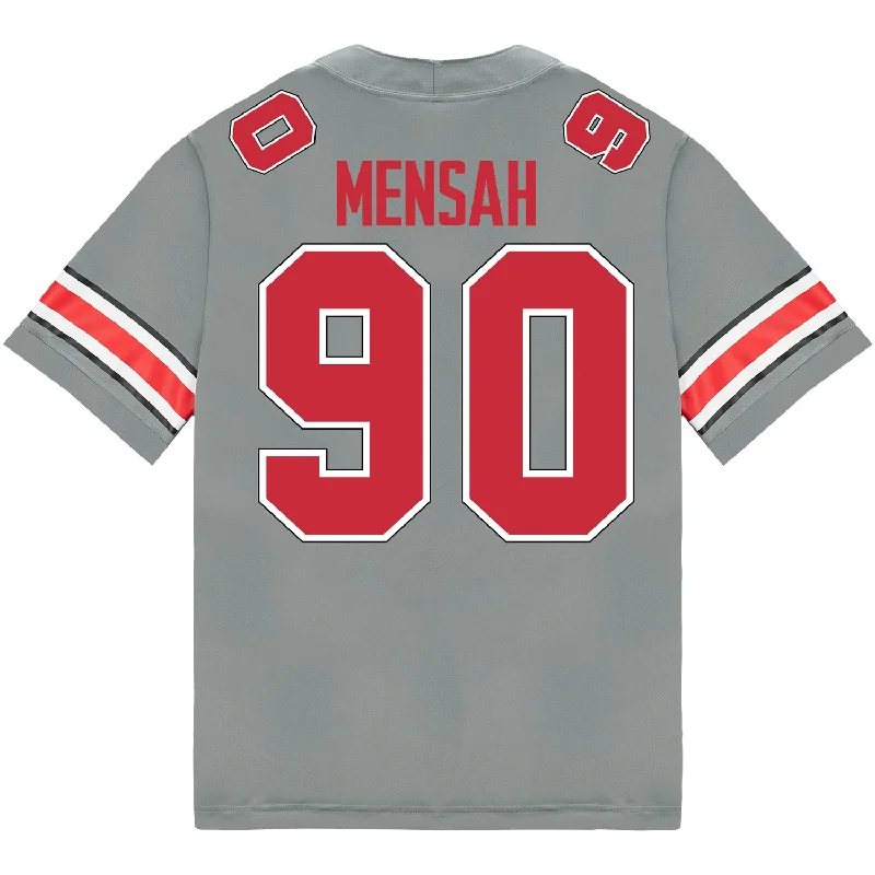 Ohio State Buckeyes Nike #90 Eric Mensah Student Athlete Gray Football Jersey