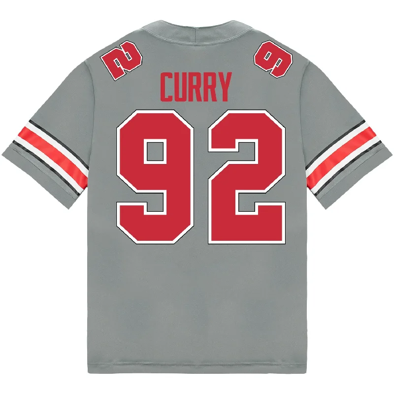 Ohio State Buckeyes Nike #92 Caden Curry Student Athlete Gray Football Jersey