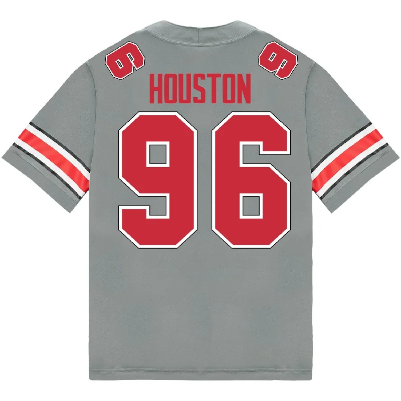 Ohio State Buckeyes Nike #96 Eddrick Houston Student Athlete Gray Football Jersey