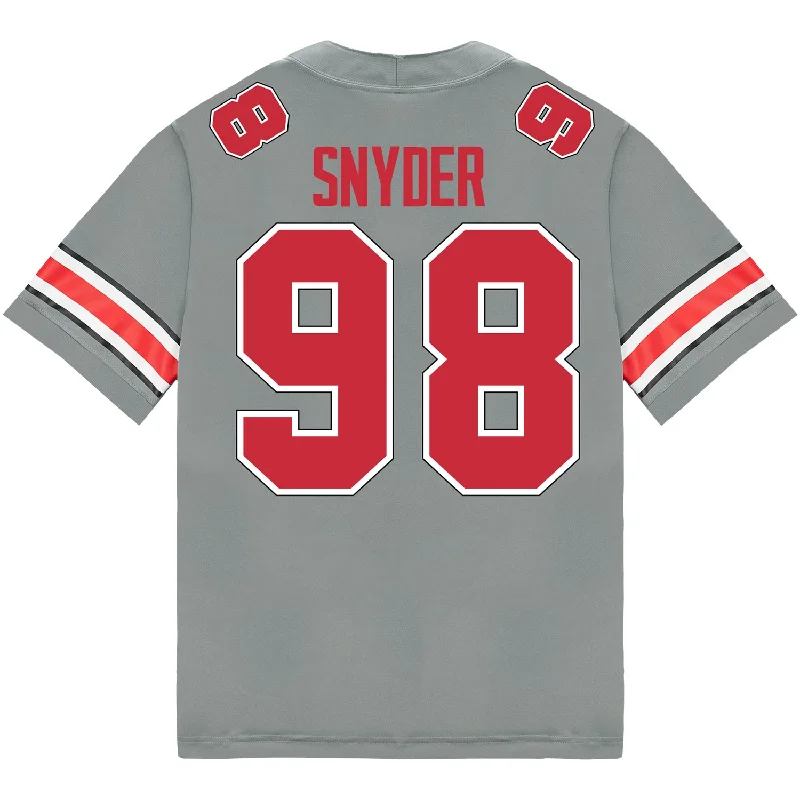 Ohio State Buckeyes Nike #98 Austin Snyder Student Athlete Gray Football Jersey