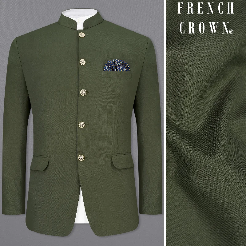 Twill Green Bandhgala Blazer