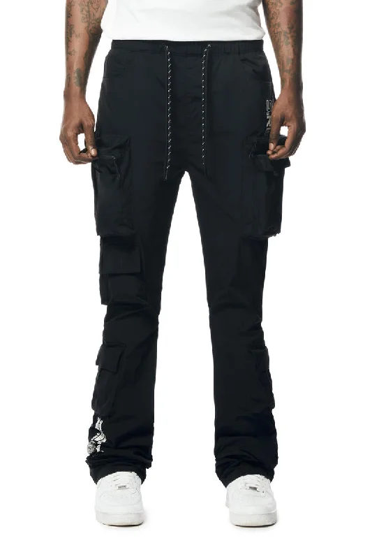 UTILITY POCKET NYLON PANTS (BLACK)