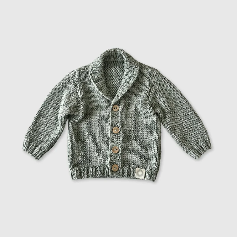 cable knit women cardigan with intricate patterns Aaron Cardigan - Slate