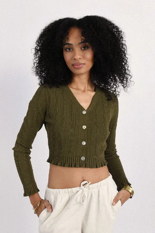 color block women cardigan with bold hues Molly Bracken Green Cardigan