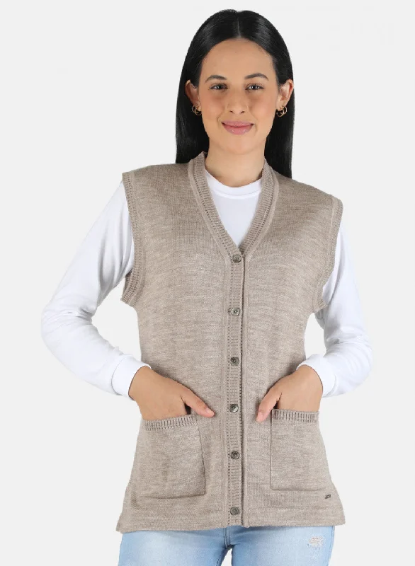 floral print women cardigan for a feminine touch Women Beige Solid Cardigan