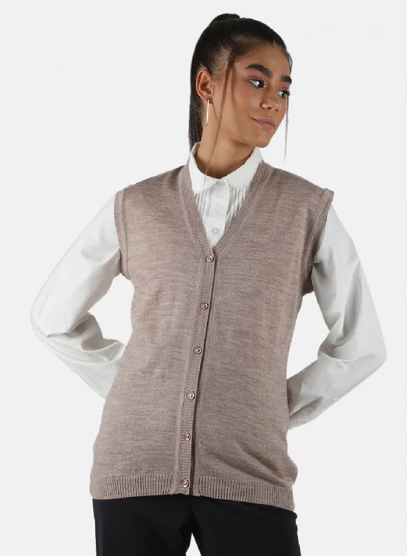 cropped women cardigan to pair with high - waisted jeans Women Beige Solid Cardigan