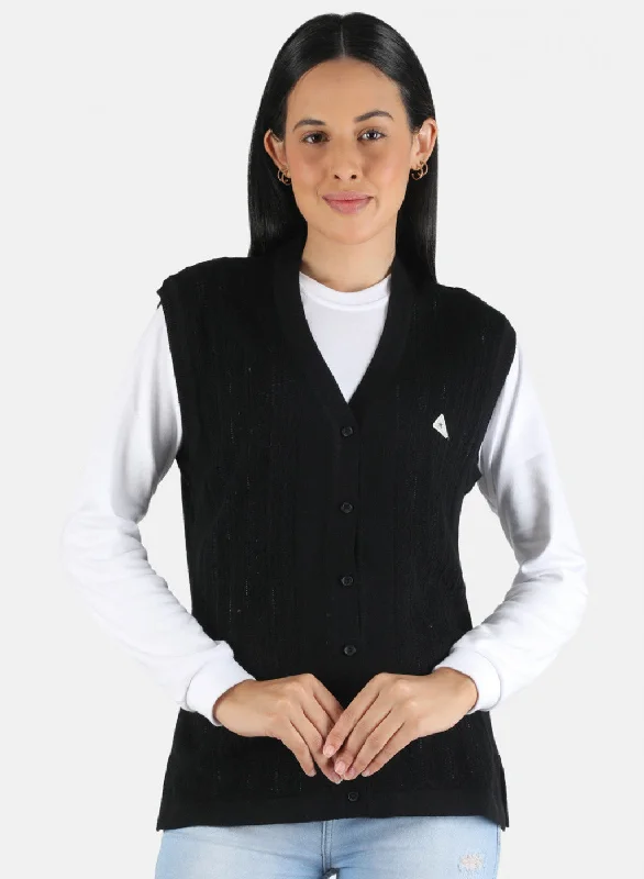 sequin embellished women cardigan for special occasions Women Black Self Design Cardigan