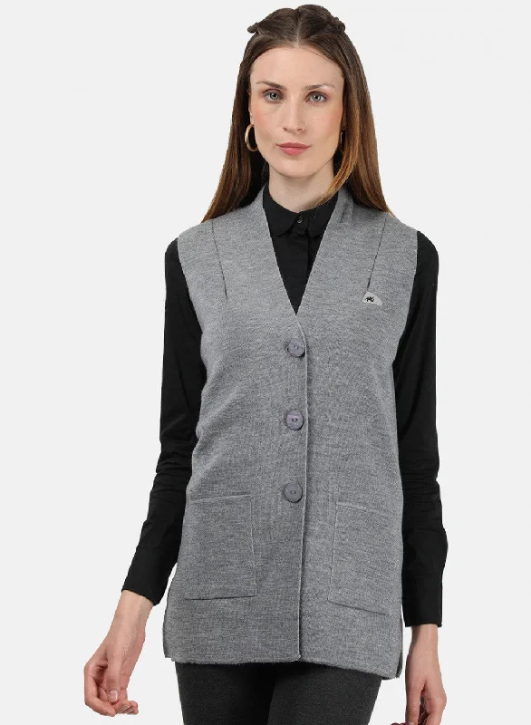maternity women cardigan for expecting moms Women Grey Solid Cardigan