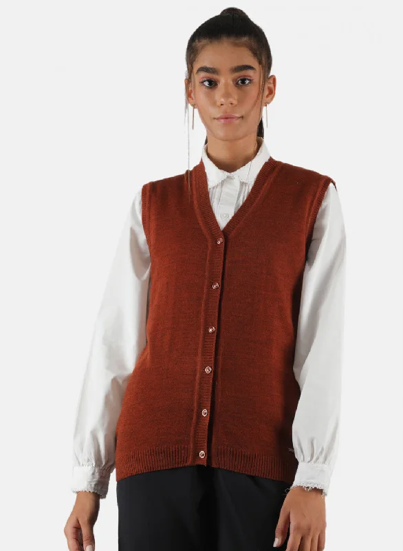 plus size women cardigan for comfortable layering Women Rust Orange Solid Cardigan