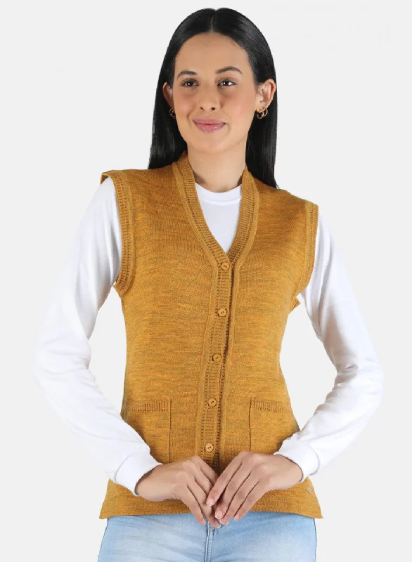 floral print women cardigan for a feminine touch Women Yellow Solid Cardigan