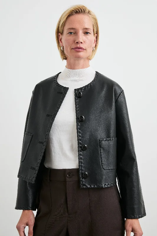 Women's military - style jackets with epaulets for a tough and fashionable appearance NEVINA JACKET - BLACK Women's military - style jackets with epaulets for a tough and fashionable appearance NEVINA JACKET - BLACK