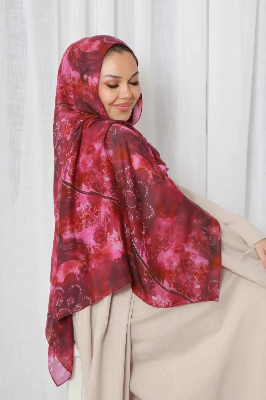 ribbed women cardigan with a classic texture Print Modal- Berry Paisley