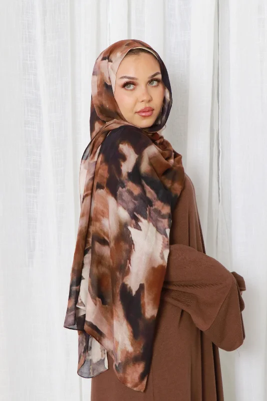 cashmere blend women cardigan for a luxurious feel Print Modal- Cinnamon