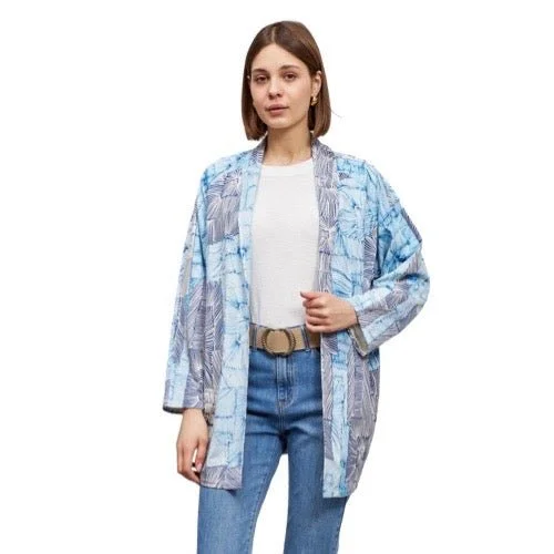 sequin embellished women cardigan for special occasions PRINTED OPEN FRONT BLAZER