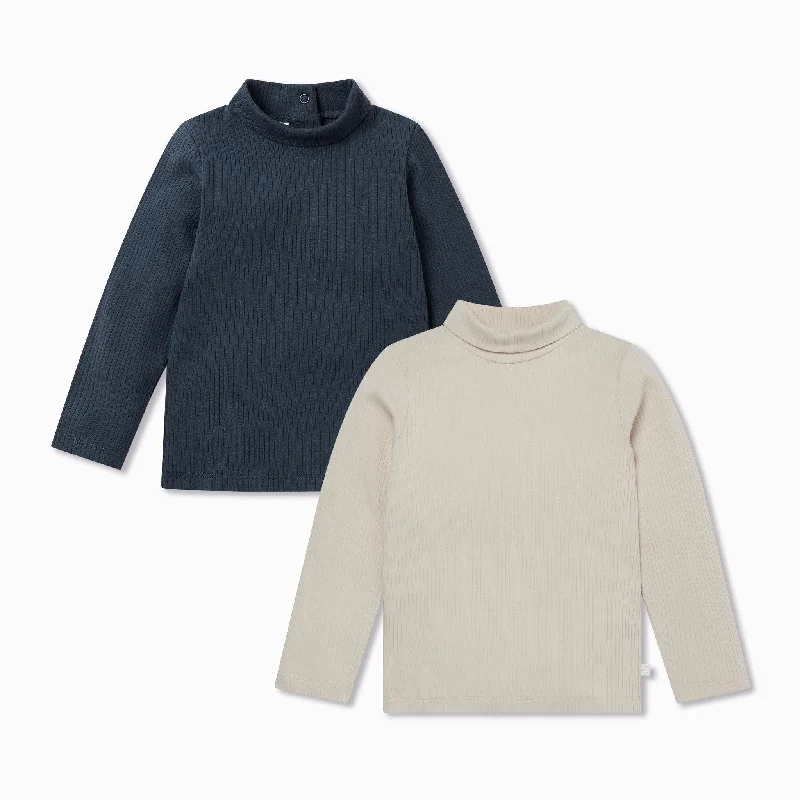hooded women cardigan for added warmth and style Ribbed Roll Neck Top 2 Pack