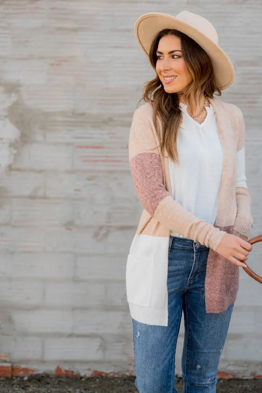 hooded women cardigan for added warmth and style So Soft Blocked Cardigan