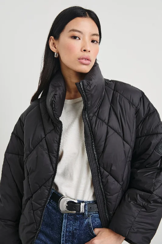 Women's windbreaker jackets with adjustable hoods for windy days  SUMMIT JACKET - BLACK