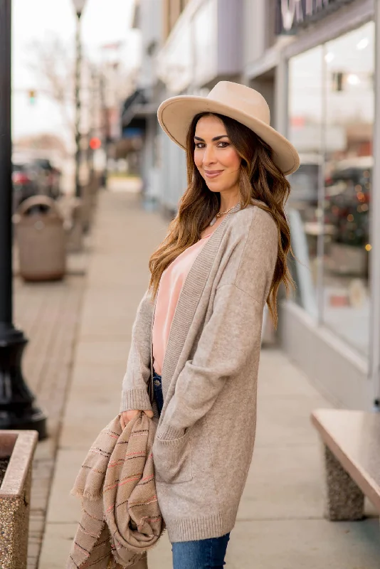 floral print women cardigan for a feminine touch Thick Basic Duster Cardigan