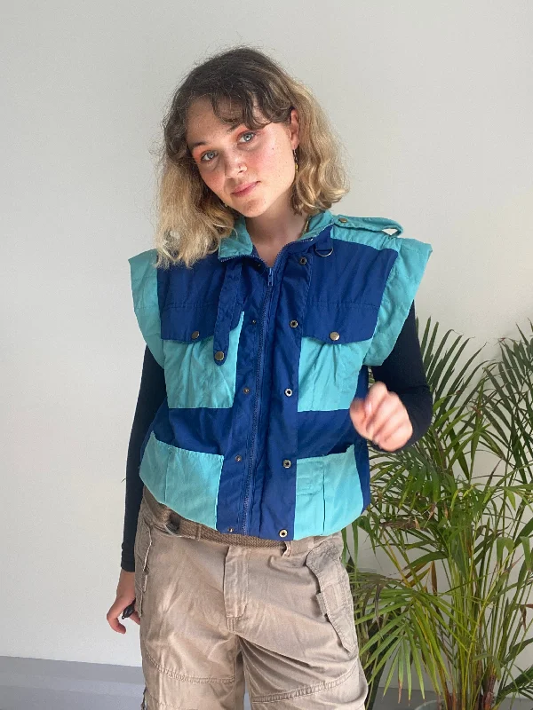 Women's cropped leather jackets with a fringe detail for a western - inspired outfit  Vintage Disney Sleeveless Jacket (S)
