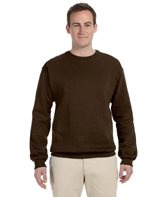 Women's cropped sweatshirt with a lace - trimmed hem for a romantic look 562 - Jerzees Adult NuBlend® Crew Neck Sweatshirt | Chocolate Women's cropped sweatshirt with a lace - trimmed hem for a romantic look 562 - Jerzees Adult NuBlend® Crew Neck Sweatshirt | Chocolate