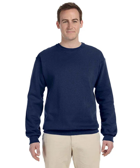 Women's zip - front sweatshirt with contrast stitching for a sporty aesthetic 562 - Jerzees Adult NuBlend® Crew Neck Sweatshirt | J Navy