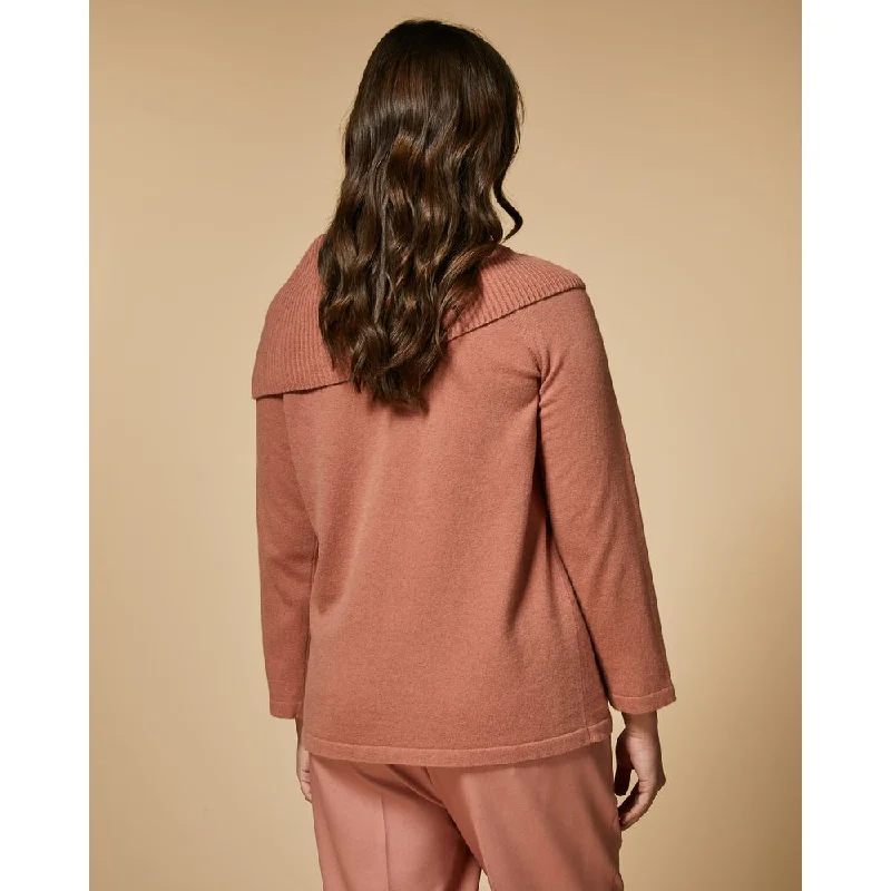 Women's Sheer Lace - Trimmed Sweater in Cream for a Delicate and Elegant AppearanceADDETTO Women's Sheer Lace - Trimmed Sweater in Cream for a Delicate and Elegant AppearanceADDETTO