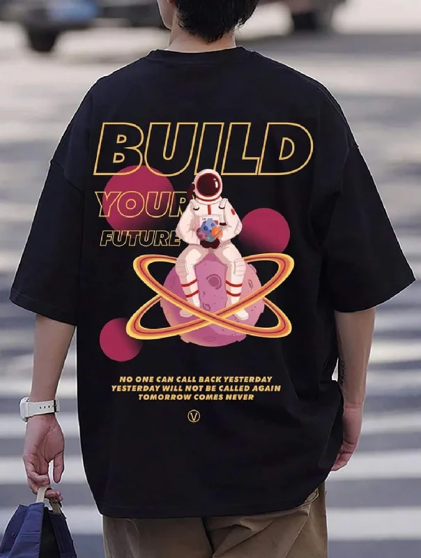 Women's hoodie with a detachable hood for customizable styling Astronaut oversized men tshirt