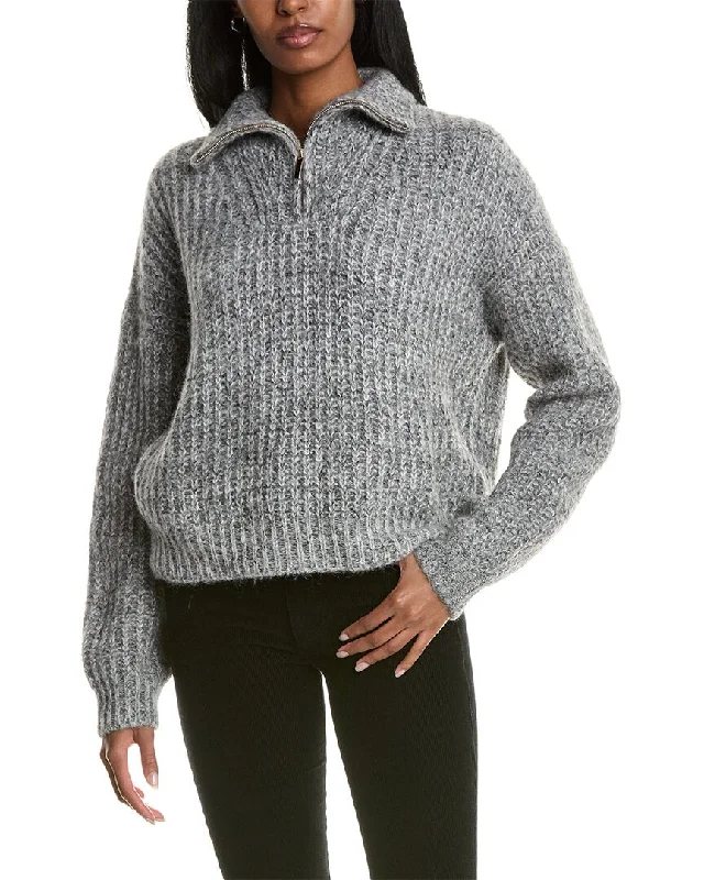 Plus Size Women's Fit - and - Flare Sweater Dresses with Ruffled Hem ba&sh Alpaca-Blend Pullover Plus Size Women's Fit - and - Flare Sweater Dresses with Ruffled Hem ba&sh Alpaca-Blend Pullover