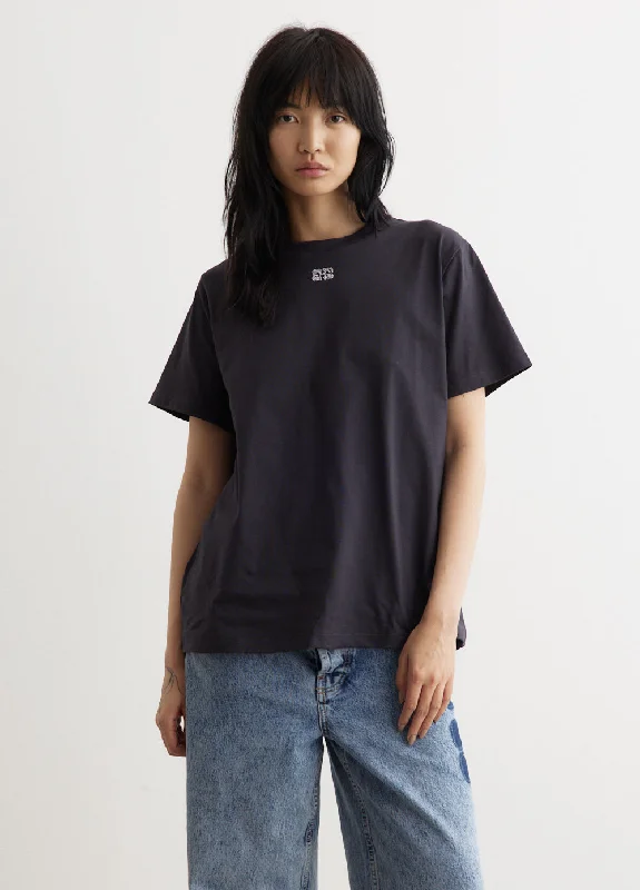 Women's lace t shirt Basic Jersey Rhinestone Relaxed T-Shirt