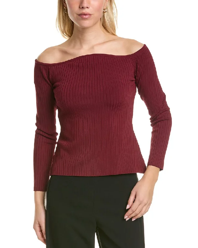 Women's Off - Shoulder Chunky Knit Sweater Dresses in Earth Tones BCBGMAXAZRIA Crewneck Top