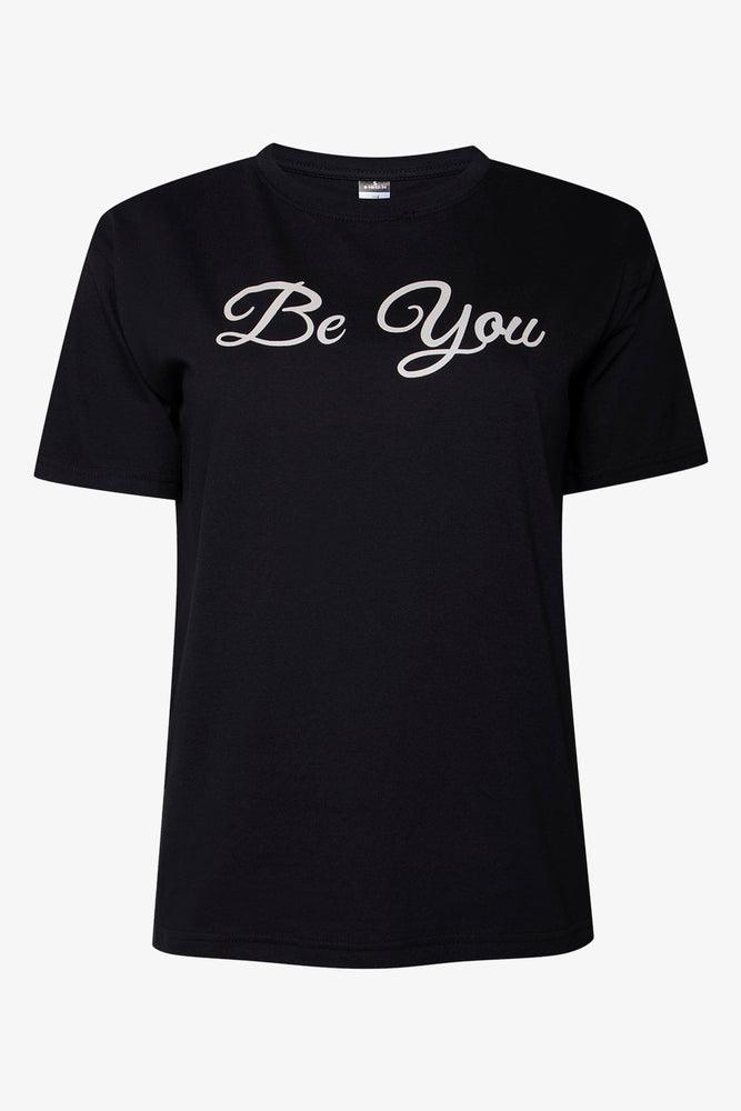Women's purple t shirt Be You Short Sleeve T-Shirt Black