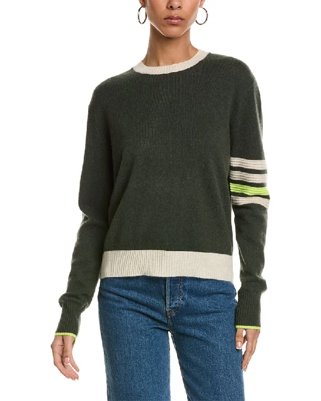 Empire Waist Women's Alpaca Wool Sweater Dresses in Earthy Tones Brodie Cashmere Harvard Stripe Cashmere Sweater
