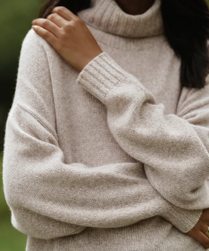 Plus Size Women's Tunic - Style Sweater Dresses with Pockets Cashmere Porter Turtleneck