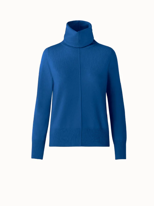Women's Longline Boyfriend - Style Sweater in Gray for a Relaxed and Casual OutfitCashmere Turtleneck Sweater