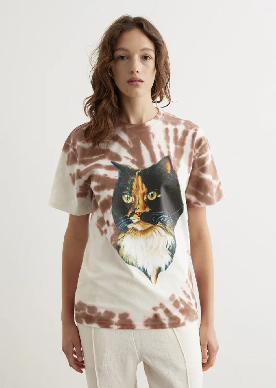 Women's Puma t shirt Cat Print Tie-Dye T-Shirt