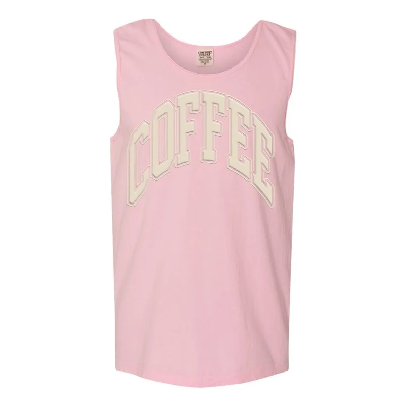 Women's Longline Tank Tops with Abstract Prints  'Coffee' PUFF Tank Top