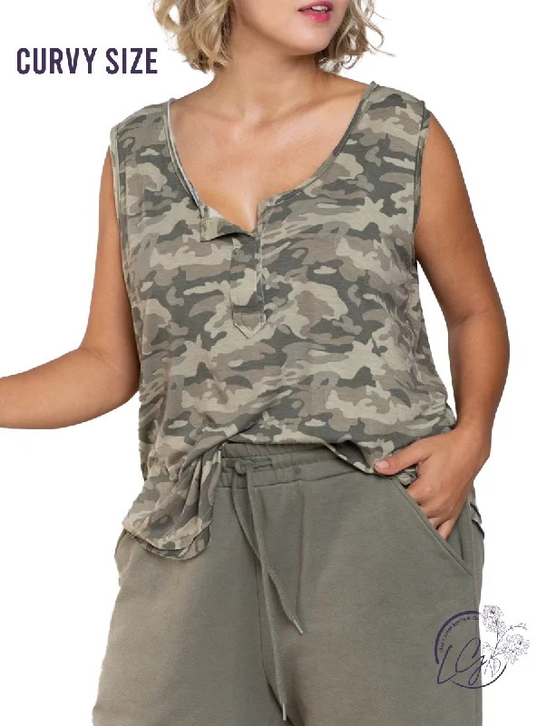 Mock Neck Women's Performance Tank Tops for Cycling Curvy Camo on Camo Knit Tank Top Mock Neck Women's Performance Tank Tops for Cycling Curvy Camo on Camo Knit Tank Top