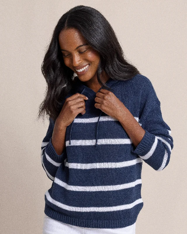 Women's Fuzzy Mohair - Blend Sweater in Light Pink for a Soft and Cozy FeelEverlee Striped Hoodie Sweater