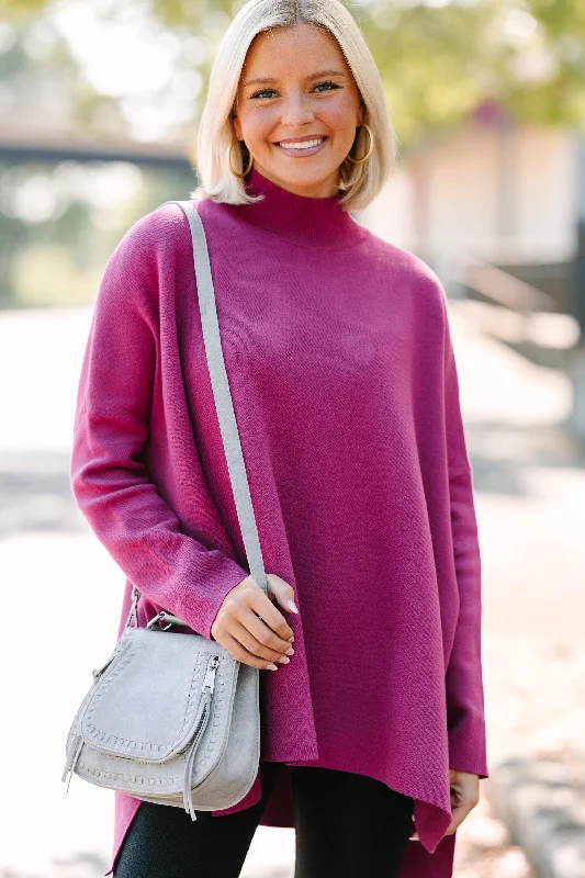 Women's Fair Isle Patterned Wool Sweater in Multicolor for a Traditional Holiday VibeGoing With You Magenta Purple Mock Neck Sweater Women's Fair Isle Patterned Wool Sweater in Multicolor for a Traditional Holiday VibeGoing With You Magenta Purple Mock Neck Sweater