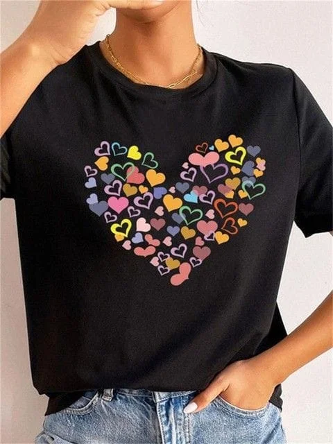 Women's cropped sweatshirt with a lace - trimmed hem for a romantic look Heart women tshirt regular fit Women's cropped sweatshirt with a lace - trimmed hem for a romantic look Heart women tshirt regular fit