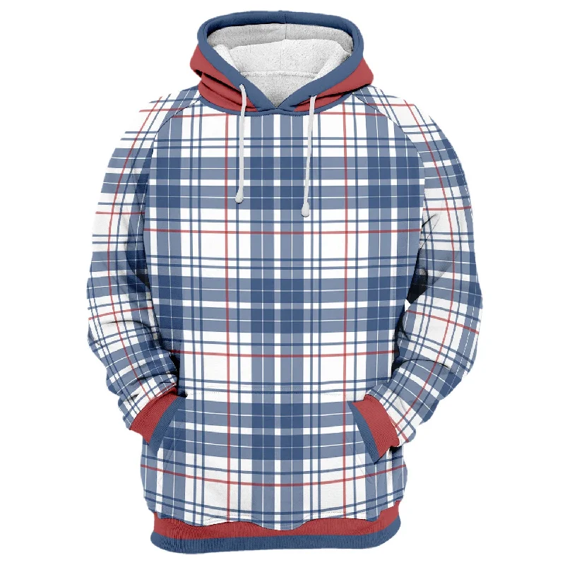 Women's hoodie with a glittery print for a glamorous and sparkly appearance In Plaid Hoodie