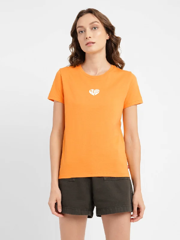 Women's zip up t shirt Women's Solid Crew Neck T-shirt