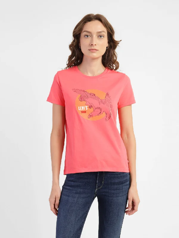 Women's discounted t shirt Women's Graphic Crew Neck  T-shirt
