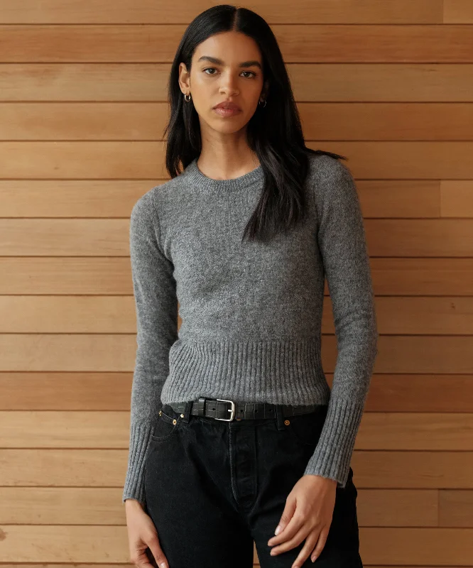 Plus Size Women's Turtleneck Sweater Dresses with Side Slits Merino Finley Crewneck