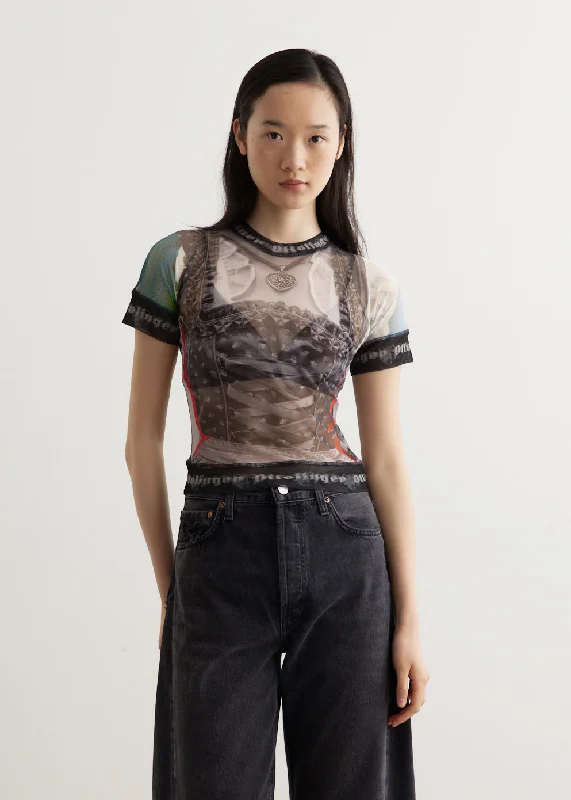 Women's pink t shirt Mesh T-Shirt